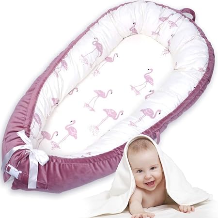 Puzzlos Nido Bebe Cojin Transpirable Nido Colecho Funda Extraible Cama Nido Con Algodon Organico Supersuave Reversible Tumbona Para Bebe Flamenco Rosa Amazon Es Bebe