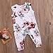 GRNSHTS Toddler Baby Girls Full Flower Print Long Romper (70 cm / 0-6 Months, White)