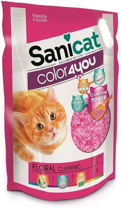 Sanicat Litiere Agglomerante Au Parfum Floral 5l Rose Pour Chat Amazon Co Uk Pet Supplies