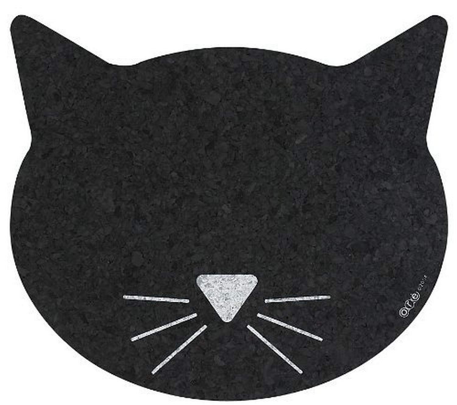 OREPet Black Cat Face Recycled Rubber Pet Placemat,Size: 1 Pack