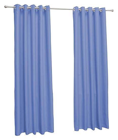 John Aird Eyelet Thermal Energy Saving Blackout Curtains Blue