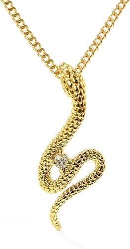 Amazon 蛇スネーク メンズ ネックレス ダイヤモンド 18金イエローゴールド K18 Yg ネックレス 通販