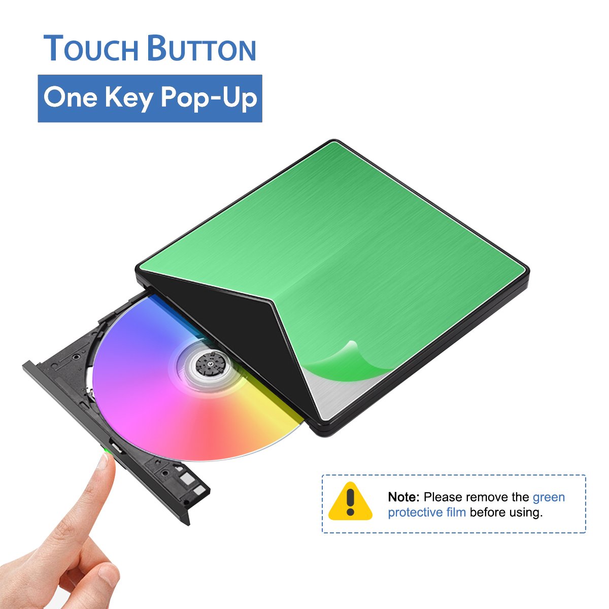 External CD DVD Drive, BESTRUNNER USB 3.0 Slim Portable CD DVD RW Writer Burner Optical Drive for Notebook Laptop Desktop PC White