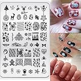 Voberry Christmas Pattern DIY Nail Art Image Stamp Stamping Plates Manicure Template (C)