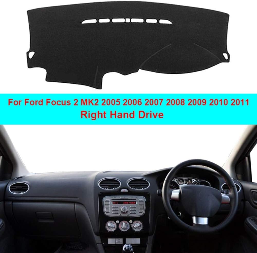 SDKLNW Car Auto Inner Dashboard Cover Dash Mat Carpet Cape Cushion Car Styling,for Ford Focus 2 MK2 2005 2006 2007 2008 2009 2010 2011