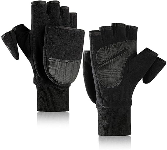 COMMINY Winter Warm Convertible Gloves Windproof Fleece
