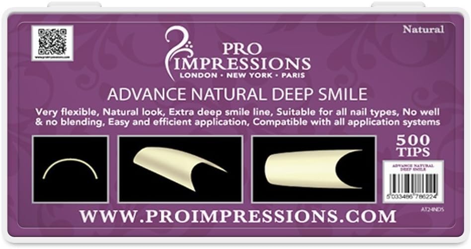 Pro Impressions 100-Piece Advance Natural Deep Smile Nail Tips Set