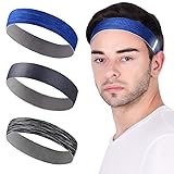 VBIGER 3 Pièces Bandeaux de Sport Élastique Antidérapantes Hommes Femme Bande Ch