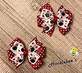 Red Glitter Mouse Toddler Hair Bow Set