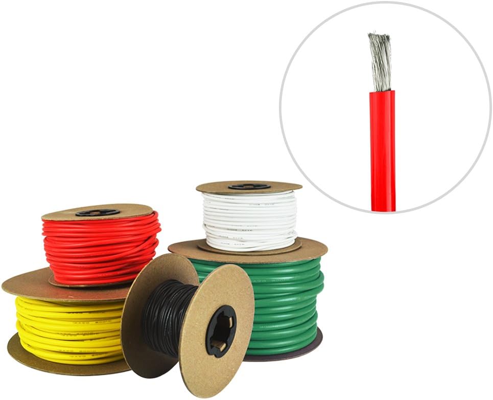 4 AWG Marine Wire - Tinned Copper Boat Battery Cable - Available in Black, Red, and Yellow - Made in The USA