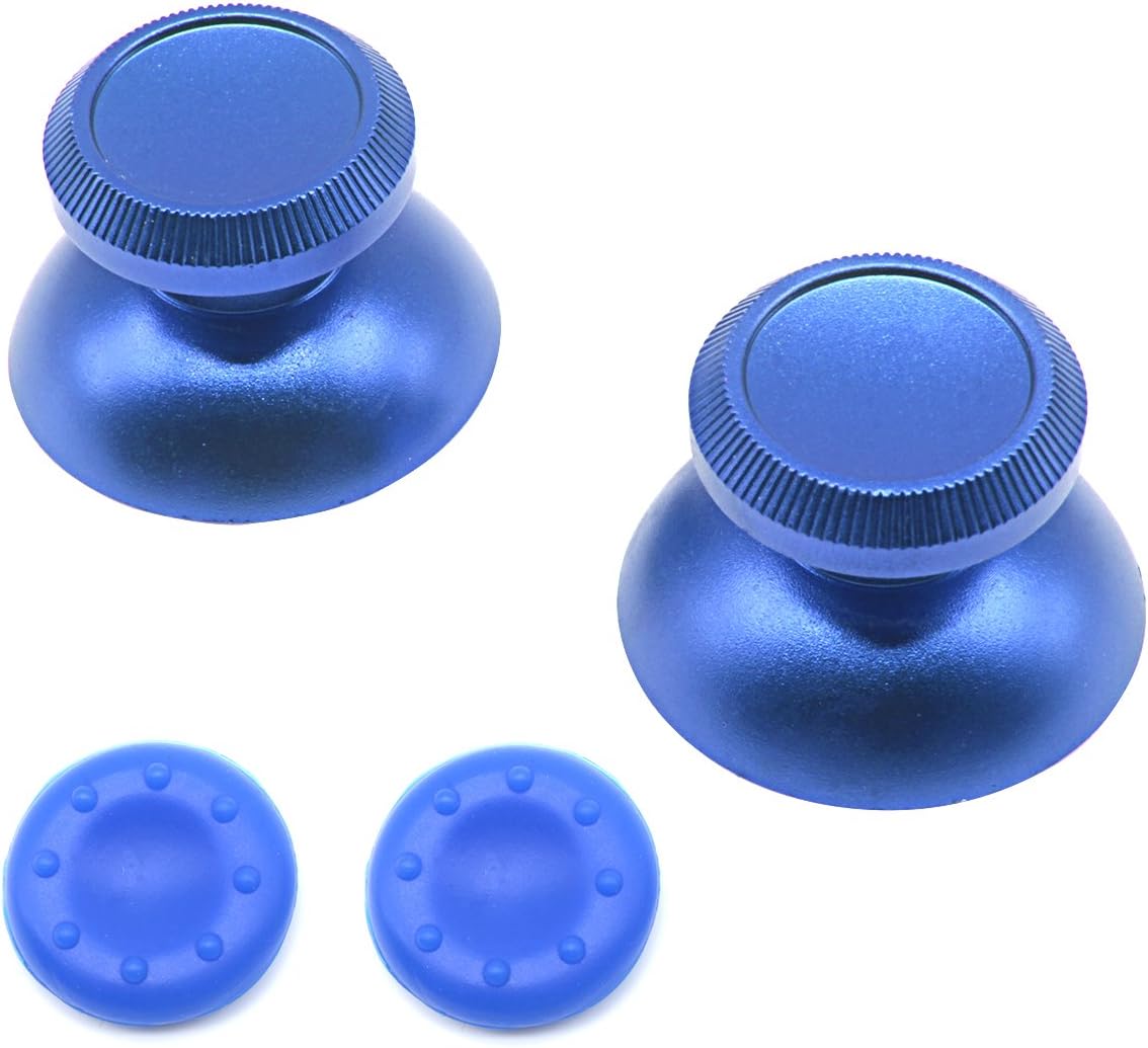 Quartet trade Metal Joysticks Replacement Analog Thumbstick for Xbox One/ PS4 Controllers(Set of 2) (Blue)