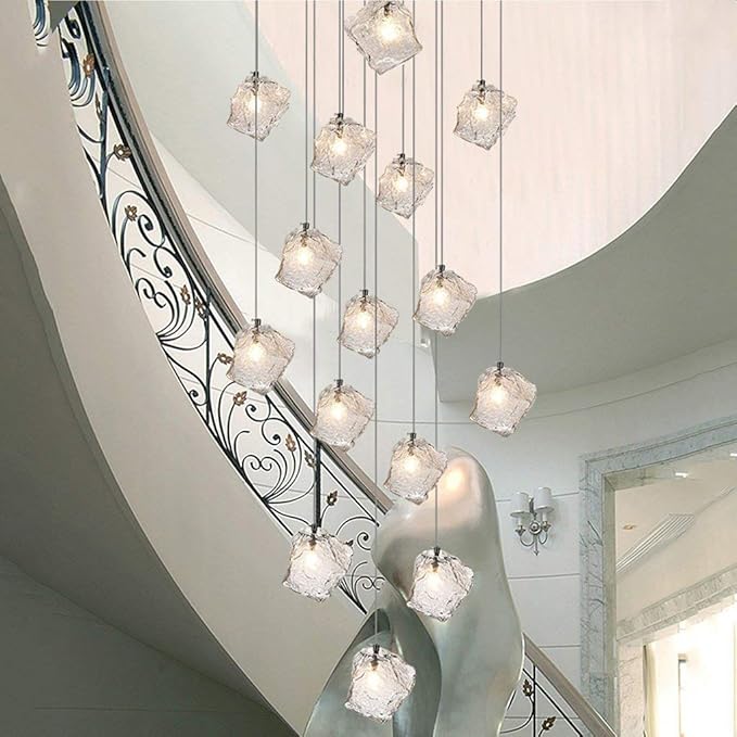 Mystery Chandelier Einfache Moderne Lange Anhänger Glas Eisblock Bar