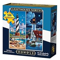Dowdle Folk Art Lighthouses North Puzzle, 500 Pieces