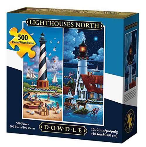 Dowdle Folk Art Lighthouses North Puzzle, 500 Pieces