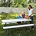 Lifetime 80215 Folding Picnic Table, 6 Feet, White Granite
