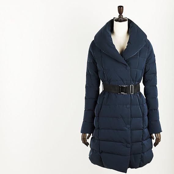 Amazon ネイビー C75 4 Tatras タトラス レディース ピーチスキン ベルト付き ロングダウンジャケット Valle Lta16a4497 ネイビー コート ジャケット 通販