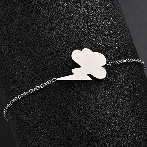 LBZDR Bracelets Cute Glossy Lightning Cloud Bracelet Women's Stainless Steel JewelryBracelet