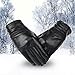 Vbiger Womens Leather Gloves Winter Gloves Cold Weather Warm Mittens Black (L, Black)