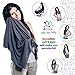 Breastfeeding Nursing Cover (Elegant Gray) - Supreme Quality 100% Cotton Carseat Canopy - Unisex Baby Cover For Stroller, High Chair, Baby Carrier, Shopping Cart - Multi-Use Nursing Scarf