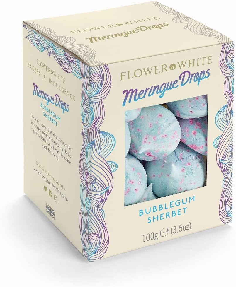 Ltd Ed Bubblegum Sherbet Meringue Drops - 1 x 100g - Vegetarian - Gluten Free - Low Calorie