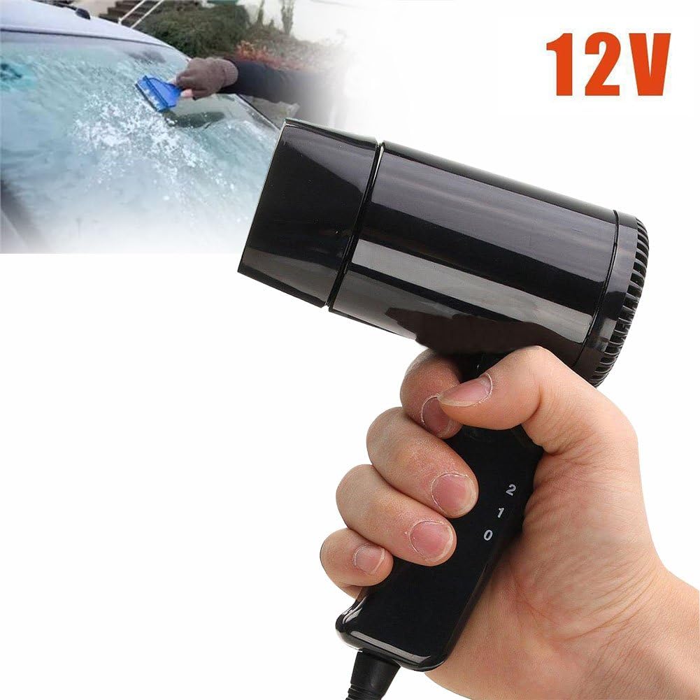ROKOO Portable 12V Hot & Cold Travel Car Folding Camping Hair Dryer Window Defroster