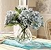 Anlise Artificial Hydrangea Flowers Fake California Hydrangea Silk Bouquet Flower for Home Wedding Decor, Pack of 4 (Blue)