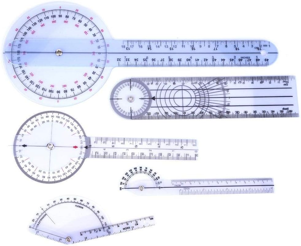 fafeicy 5pcs medical angle ruler 6810inch 360 degree protractor angle