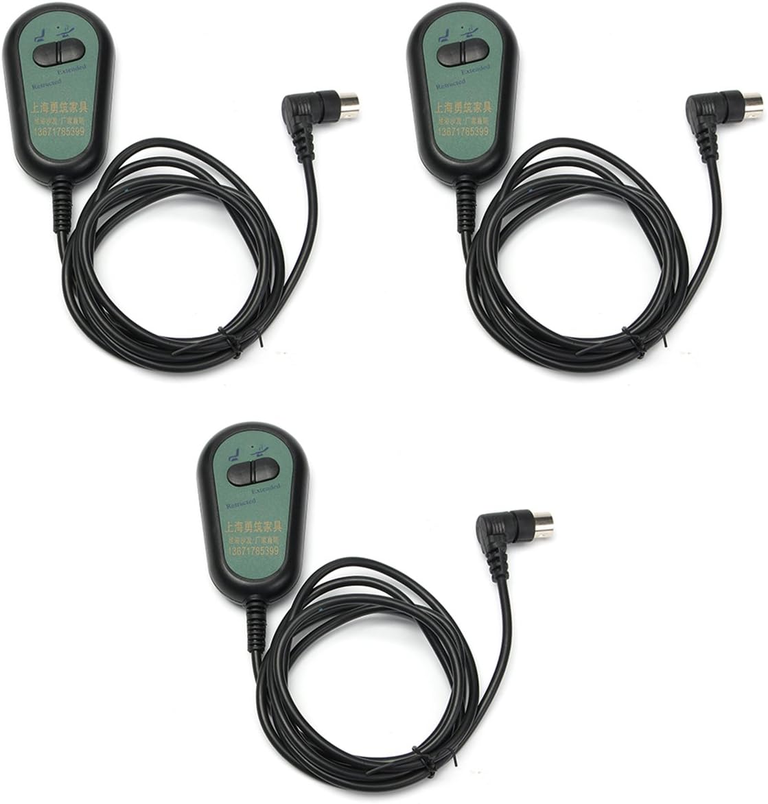 GOZAR 5/8 Pin 3/5 Wires 2 Button Electric Recliner Chair Hand Switch Remote Control-5 Pin 3 Wire, Black - Image 3