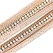 Welcomeuni Bohemian Bracelet Woven Braided Wrap Cuff Magnetic Clasp for Women (Gold)