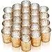 VIZAYO Gold Votive Candle Holders - Set of 24 Mercury Glass Votives and Tealight Candle Holder - Gold Wedding Decorations