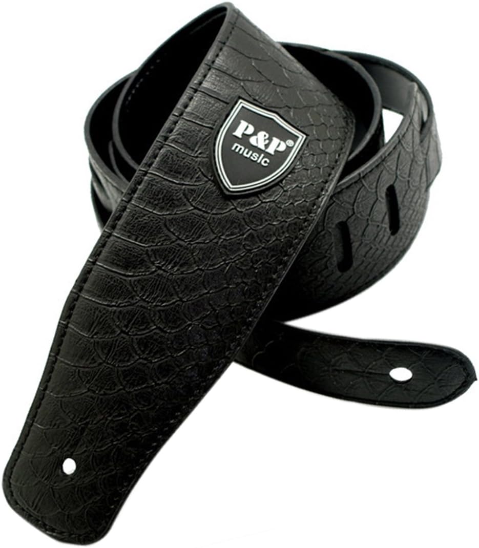 Serpentine Adjustable length Guitar Strap, PU Leather Strap For Electric Guitar, Acoustic Guitar and Bass