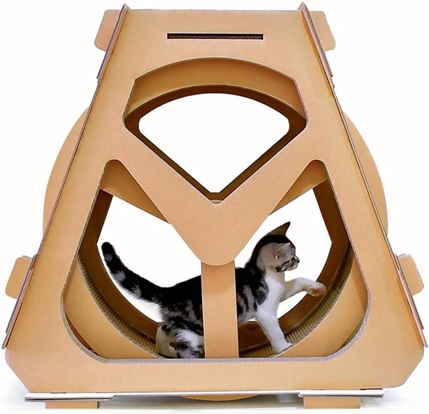 DJLOOKK Cat Scratching Posts Corrugated Ferris Wheel Cat Scratching Board for Cats Under 10kg