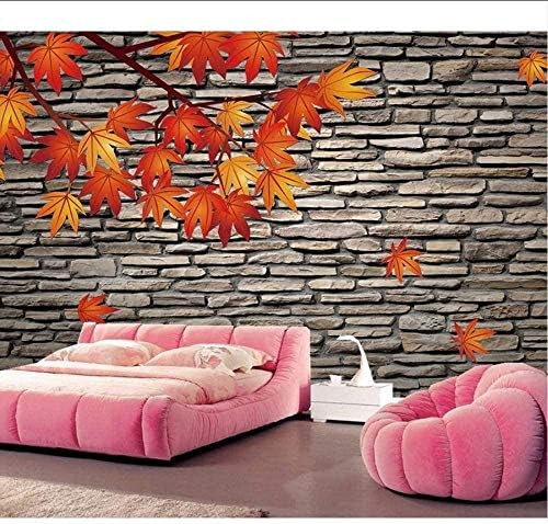 テクスチャード石壁葉壁紙リビングルームテレビソファ壁寝室石壁3d壁壁画壁紙