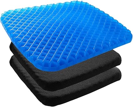 Amazon Co Jp 21最新版 ゲルクッション カバー2枚付き 座布団 ジェルクッション 車クッション 通気性 無重力クッション 卵割れないクッション Leekey 自宅用 オフィス クッションカバー付き ハニカム構造 蒸れない 夏用冬用 ホーム キッチン