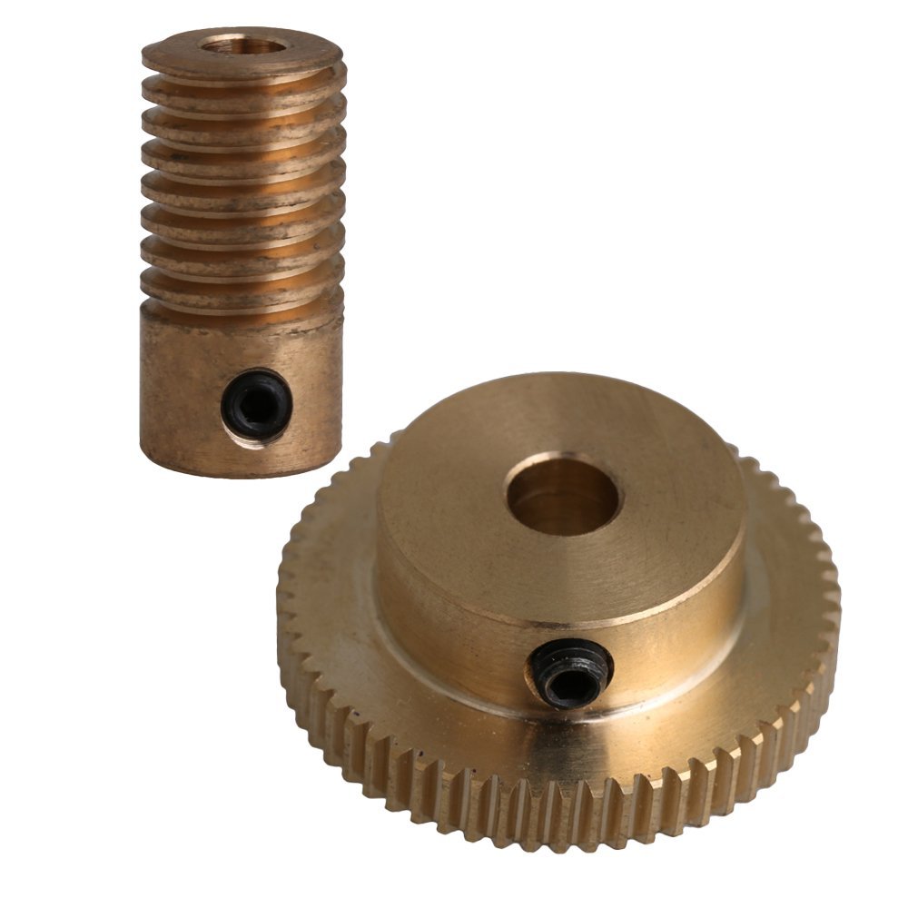 Mxfans 0.5 Modulus 0.4cm Hole Dia Brass Worm Gear Shaft
