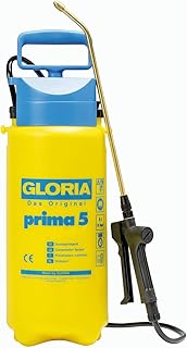 GLORIA Drucksprüher prima 5 | Gartenspritze/Sprühgerät für den Pflanzenschutz | 5 L Füllinhalt | Verstellbare Messingdüse