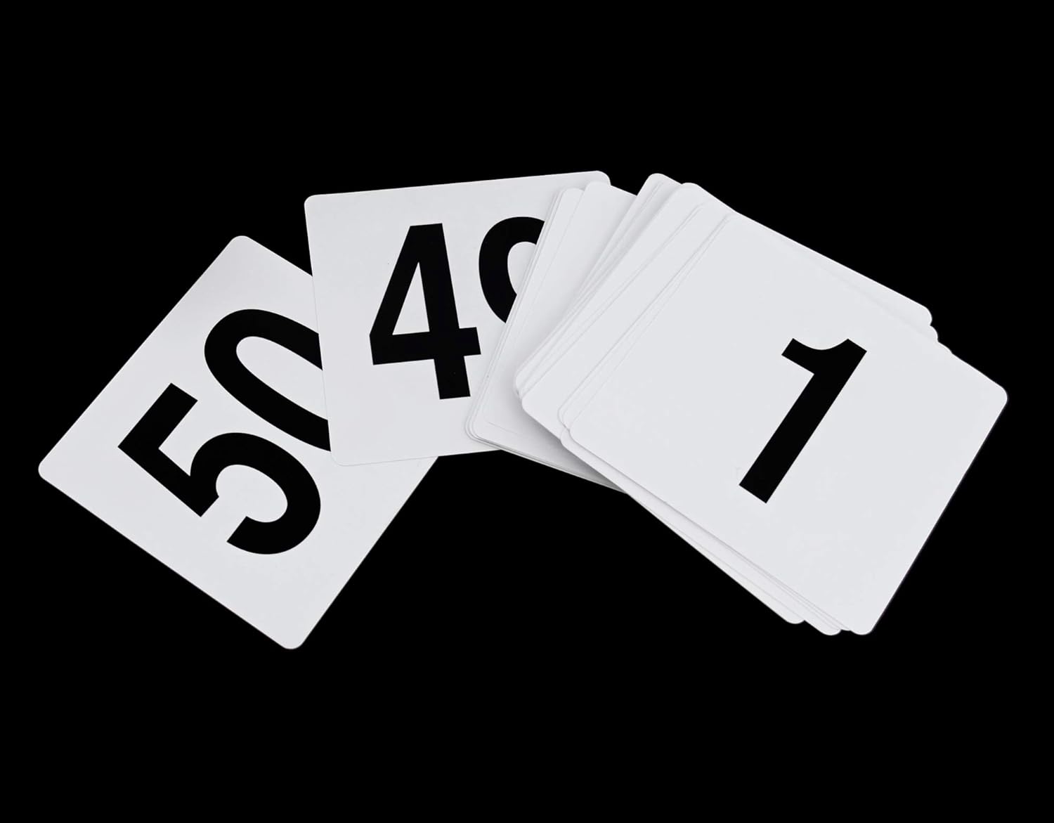 New Star Foodservice 23176 1 to 50-Double Side Plastic Table Numbers, 4 by 4 Black on, White: Place Cards: Kitchen & Dining