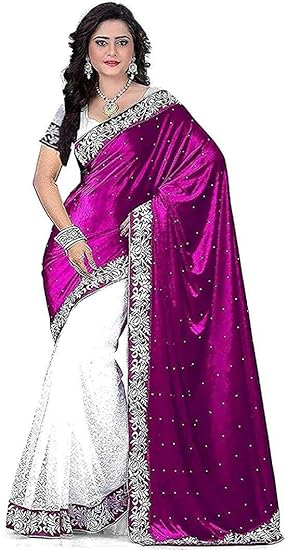 Market Magic World Womens Embroidered Saree with Blouse Piece(Free Size)