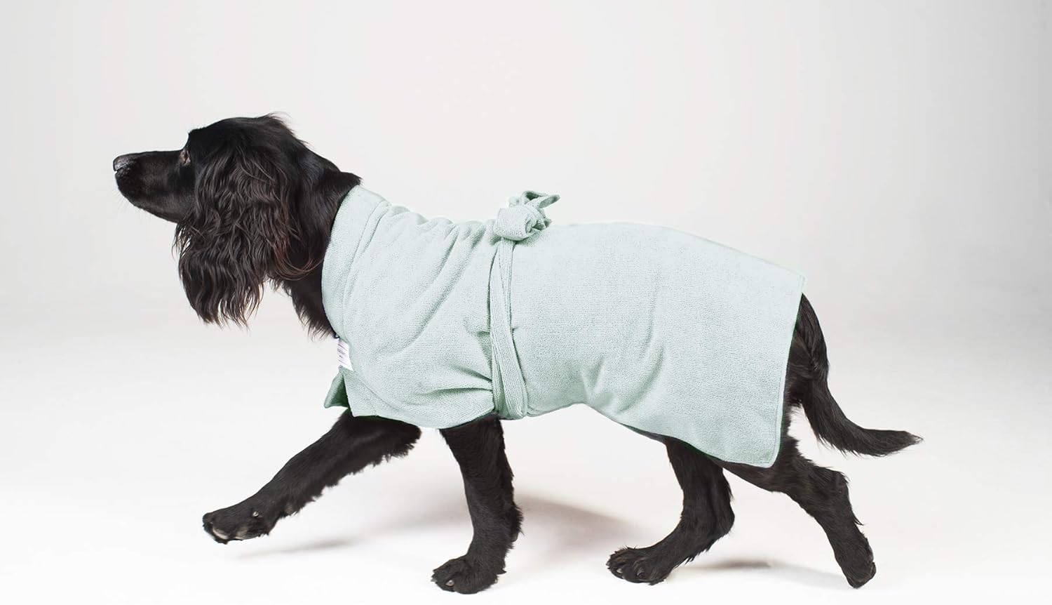 Toby and Alexander Super Absorbent, Quick Drying Dog Bathrobe, Towel Coat Wrap (XS, Sea Foam)