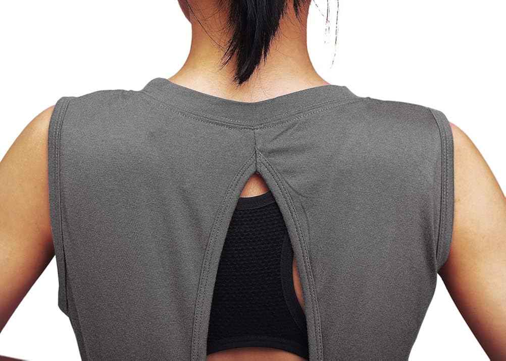 Mippo Workout Tops for Women Yoga Shirts Muscle Running Tank Tops Open Back Workout Clothes at  Women’s Clothing store