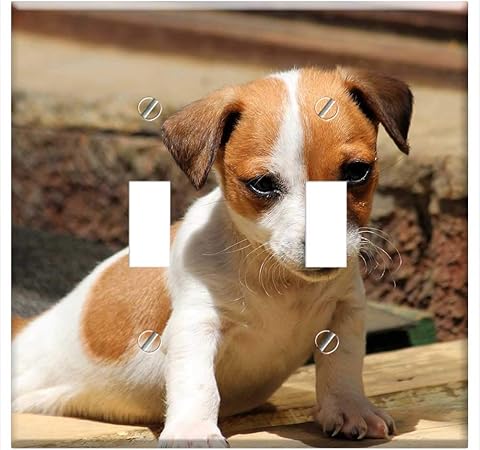 Switch Plate Double Toggle Dog Puppy Jack Russell Chihuahua Baby