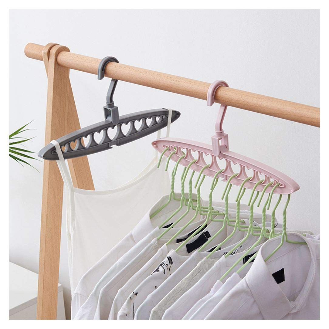 Home Kitchen Aviat 9 Hole Clothes Hanger Hook Love Shape Hole Storage Clothes Organizer Plastic Storage Rack For Towel Scarfs Gray Easy Use Closet Organizer Plastic Storage Rack Repeated Use Garage Storage