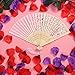 Tinksky Pack of Japanese Cherry Blossom Folding Fan Silk Foldable Fan with a Pink White Cover and a Light Purple Box, gift for Women Girls