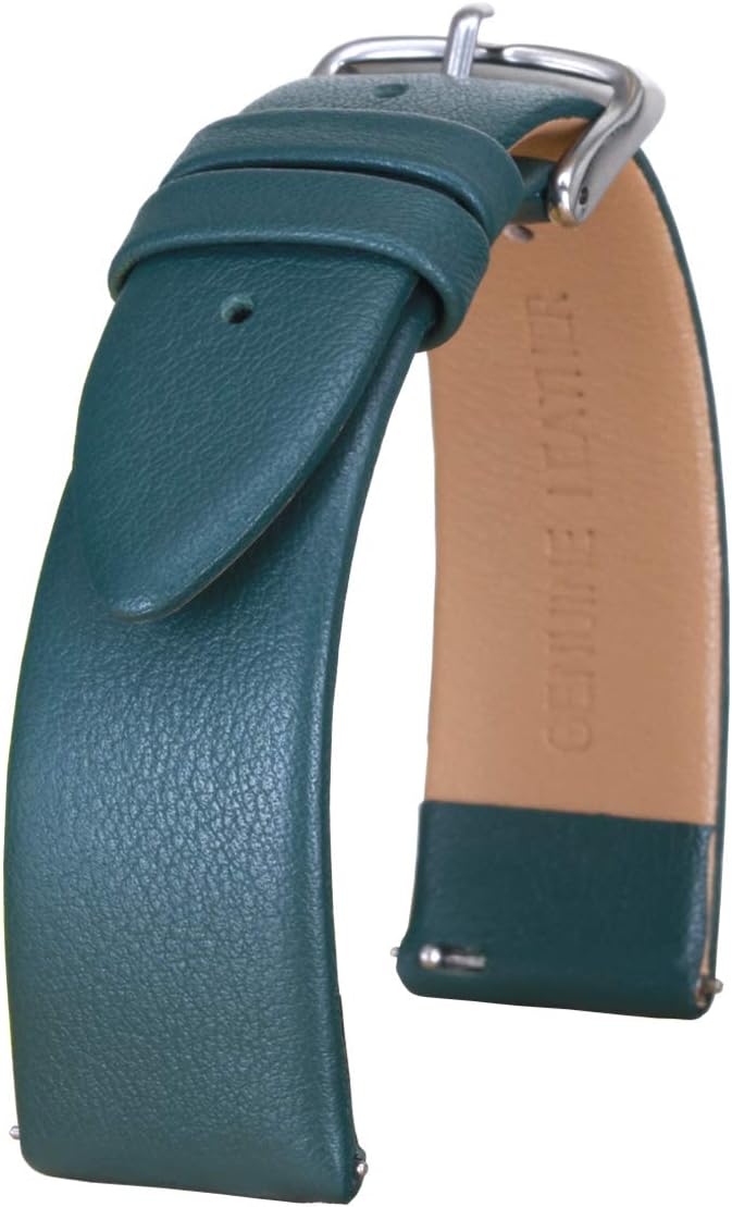 PESNO Genuine Leather Watch Bands Top Calf Skin Smooth Grain Leather Watch Strap 12mm 14mm 16mm 18mm 19mm 20mm 21mm 22mm for Men and Women