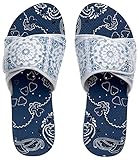 Showaflops Womens' Antimicrobial Shower & Water Sandals for Pool, Beach, Dorm and Gym - Bandana Adjustable Slide