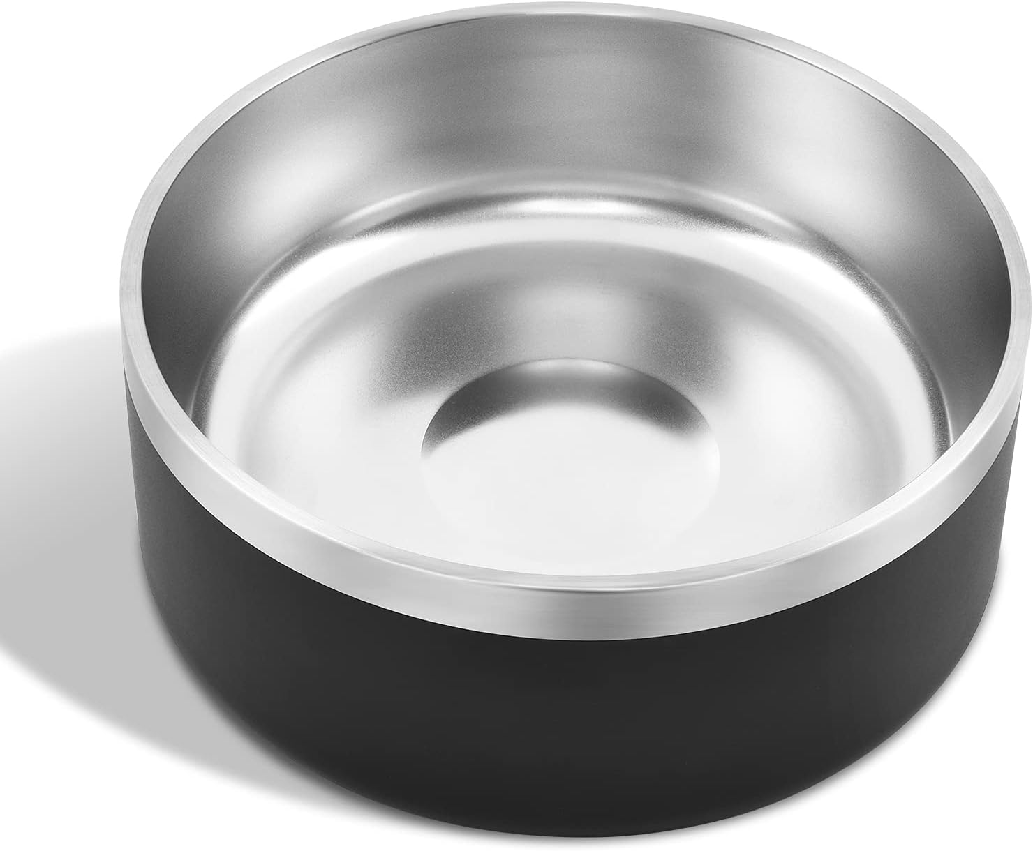 Dog Bowl, Stainless Steel Dog Bowl with 8Pcs Anti-Skid Rubber Stickers, No Spill Food and Water Bowl, Metal Food and Water Dish, Pet Feeder Bowls for Medium Large Dogs, Cats, Kitten - 64Oz (8 Cup)