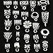 RUBYCA 24Pcs Mix Tibetan Silver Color Connectors Bails Beads fit European Charm Bracelet Pendant