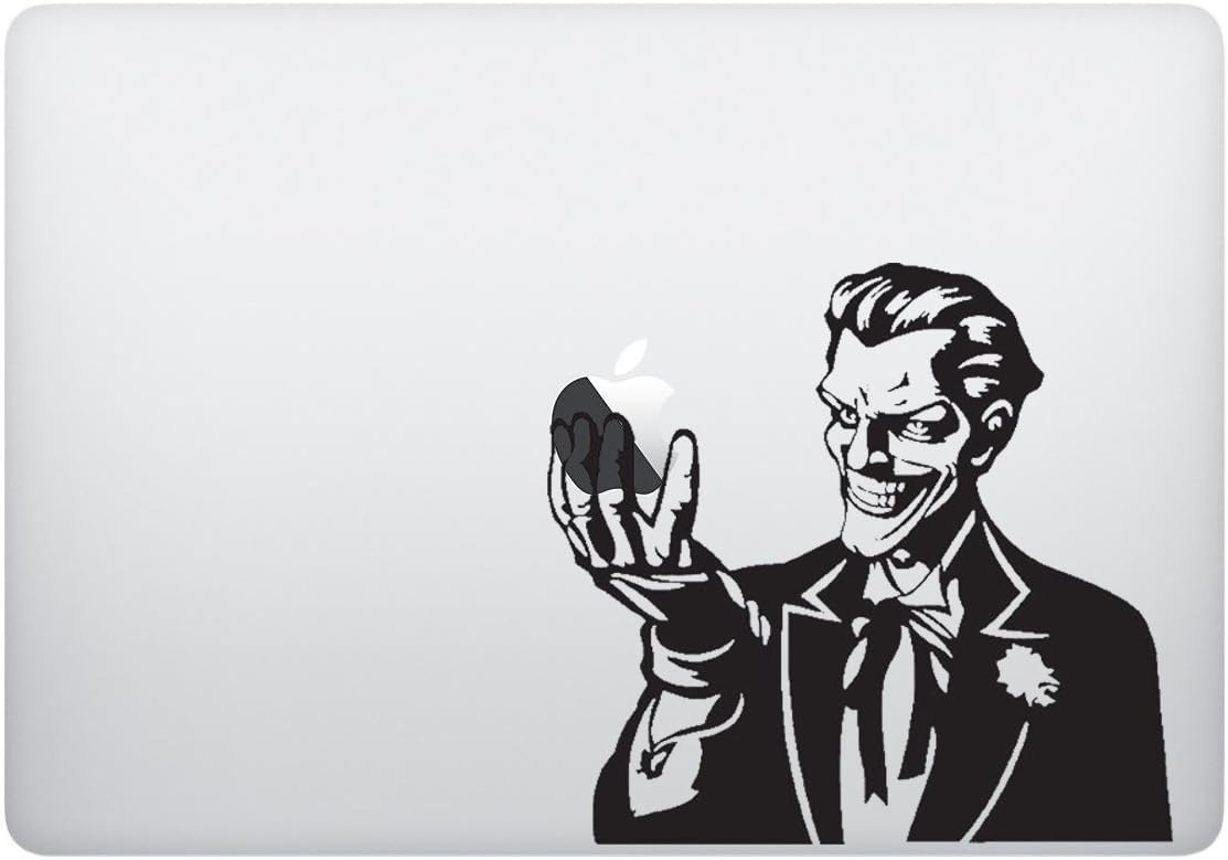 Joker sticker decal with fictional supervillain design, Computer Sticker, Laptop Sticker, Macbook Sticker, Ipad Sticker, Computer Decal, Laptop Decal, Ipad Decal. Cool Accessories for Laptop, Macbook.