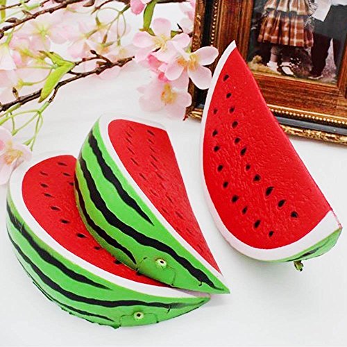 Insaneness Xmas Gift Baby Toys Jumbo Slow Rising Squishies Toys Scented Squeeze Watermelon Stress Relief Toy (Red)