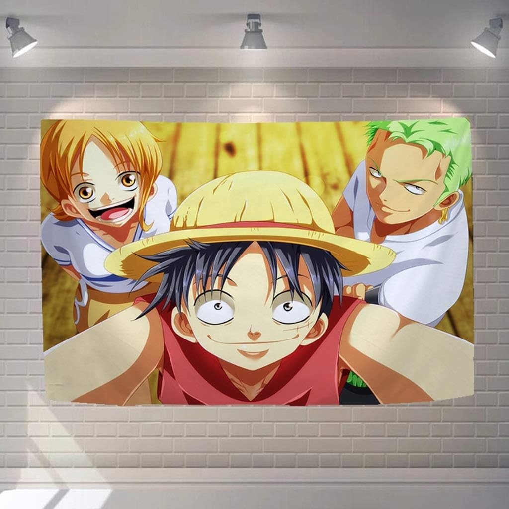 ZDNALS Tapestry 丨 One Piece Anime Wall Tapestry Living Room Bedroom Wall Hanging Dormitory 3D Tapestry -200CM×150CM Tapestry (Color : D)